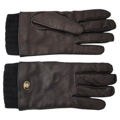 Gucci Black Nappa Cashmere Neo Tiger Gloves 9.5/M (524047)