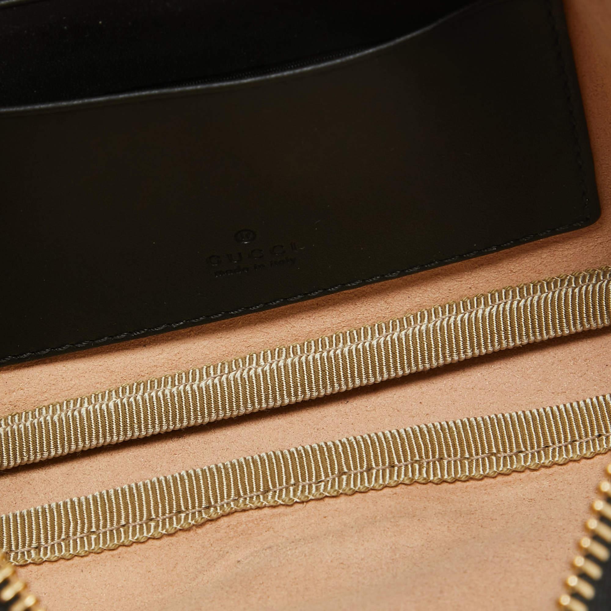 Gucci Black/Navy Blue Suede and Patent Leather Ophidia Belt Bag For Sale 8