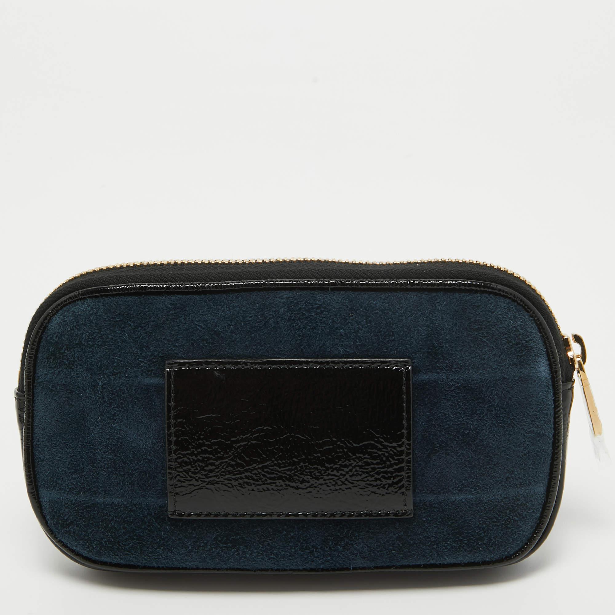 Trust belt bags to never disappoint you when it comes to completing an outfit! This Gucci one is crafted wonderfully with a suede & patent leather exterior and a compact interior.

Includes: Info Booklet