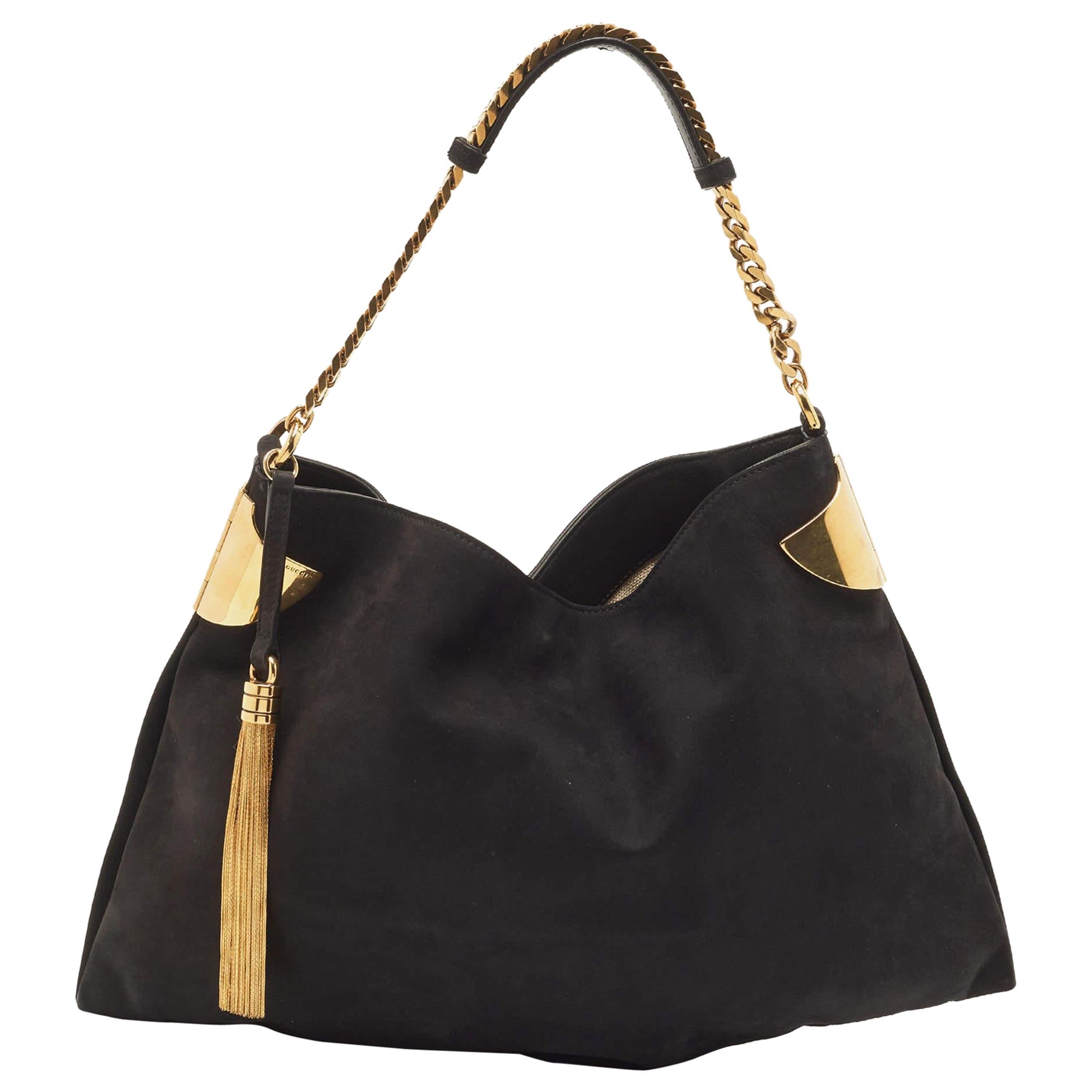 Gucci Black Nubuck Leather Gucci 1970 Bag