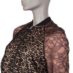GUCCI black & nude 2016 LACE BOMBER Jacket 38 XS