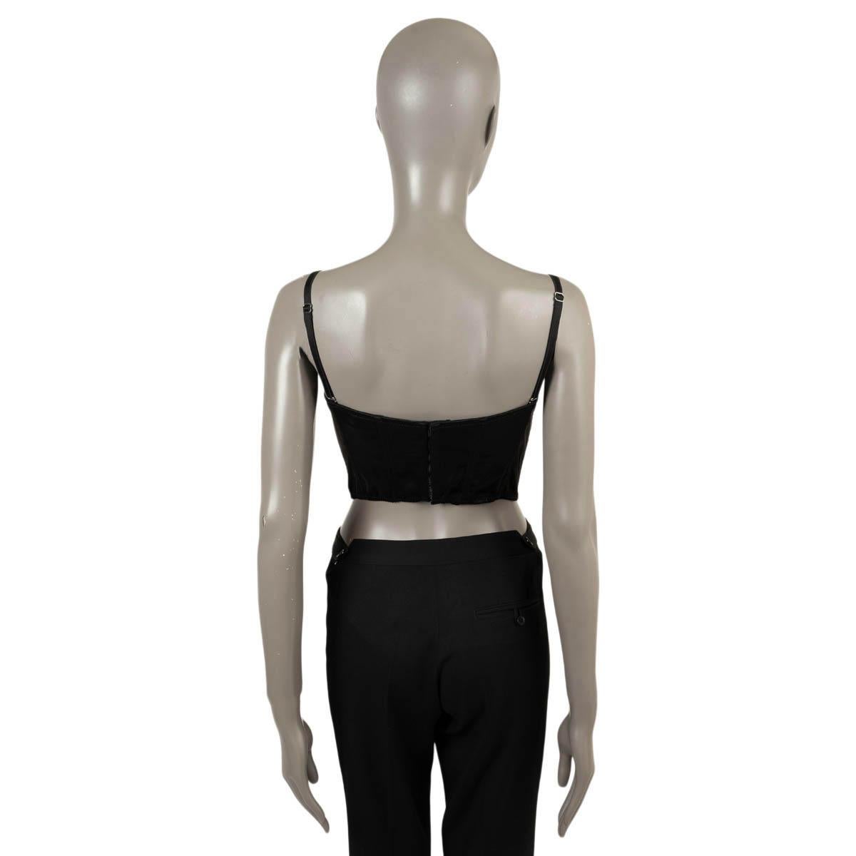 GUCCI black & nude 2021 GG MESH & LACE BUSTIER Tank Top Shirt S In Excellent Condition In Zürich, CH