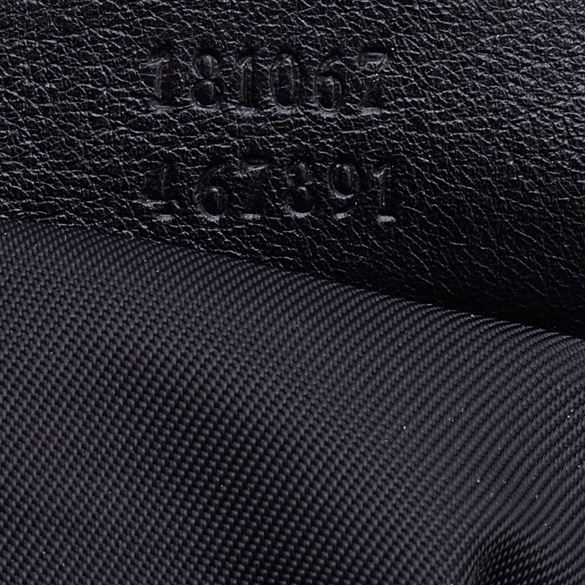Women's Gucci Black Nylon and Leather Flat Web Messenger Bag