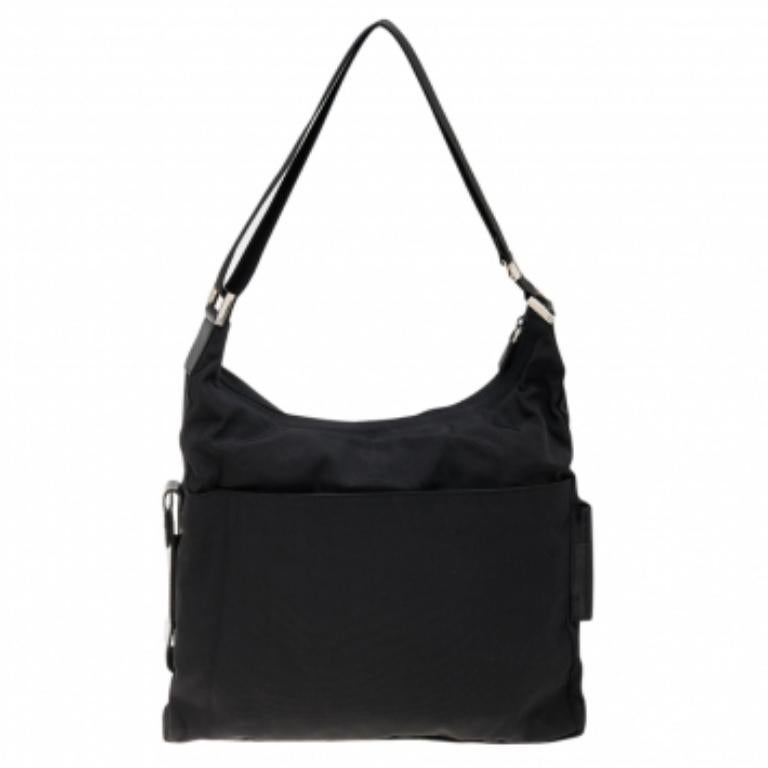 Gucci Hobo negro de nailon y piel en venta 1