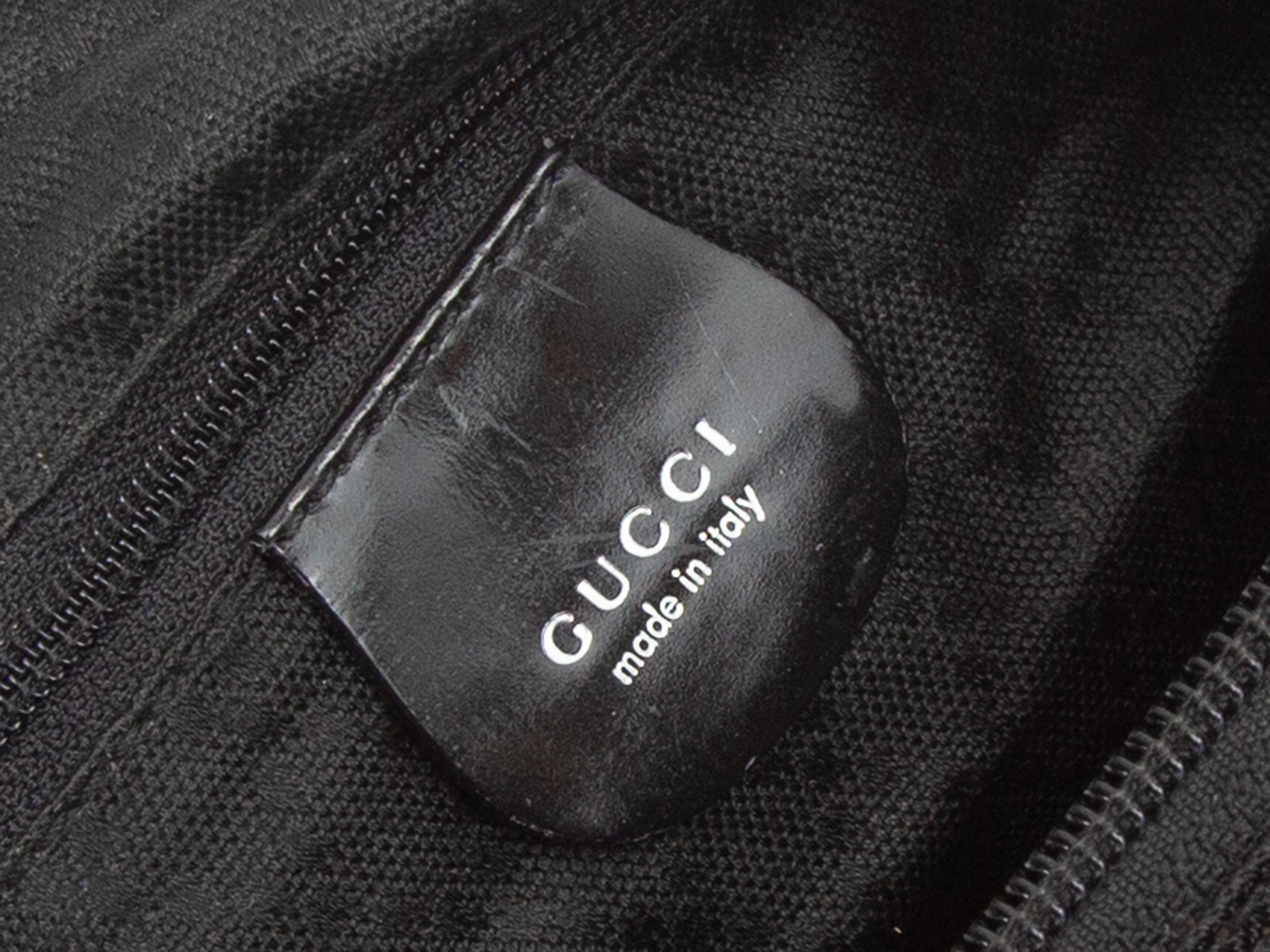 Gucci Black Nylon Bamboo Handle Bag In Good Condition In New York, NY