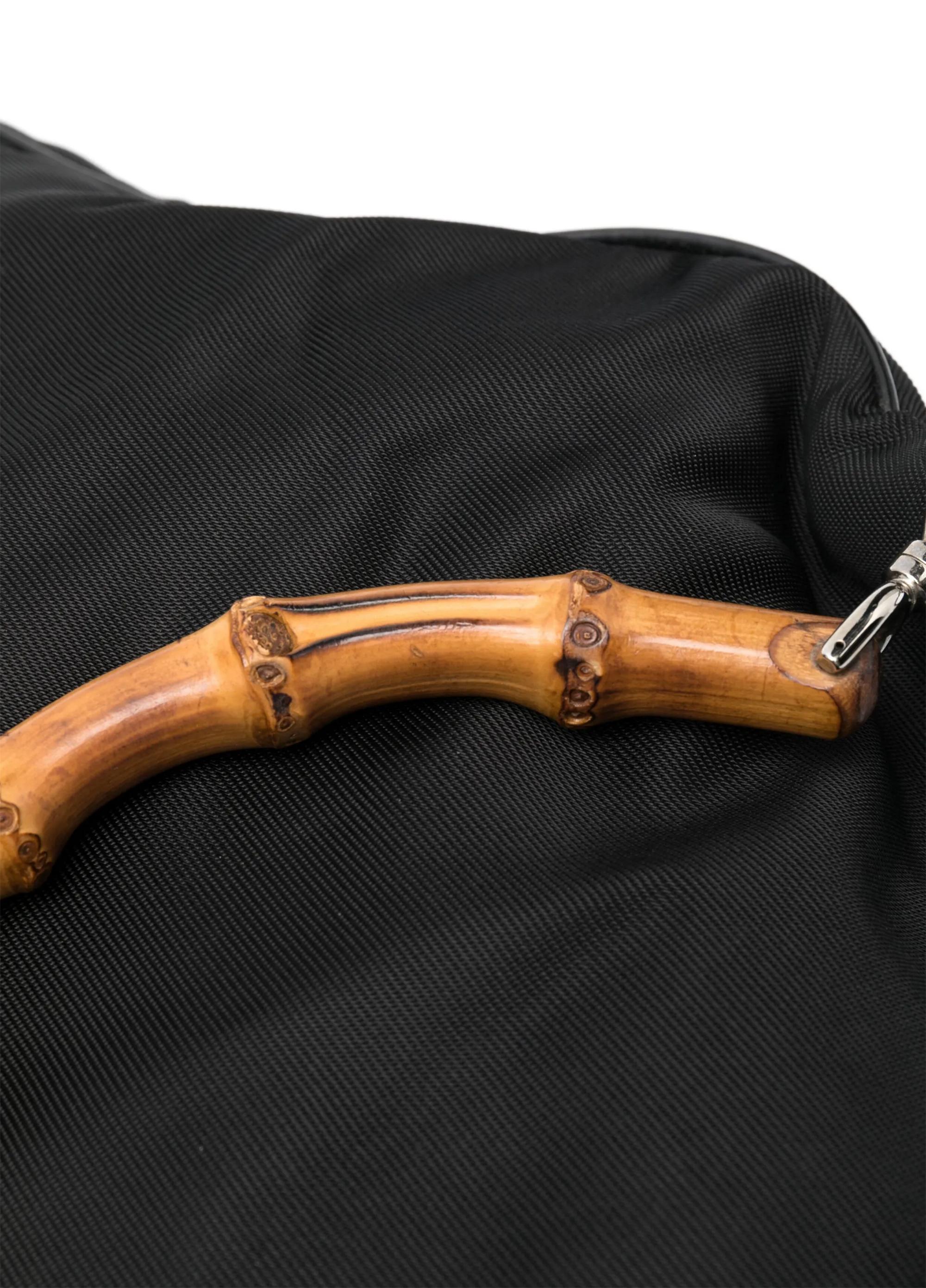 Sac à main Gucci en nylon noir et bambou Pour femmes en vente