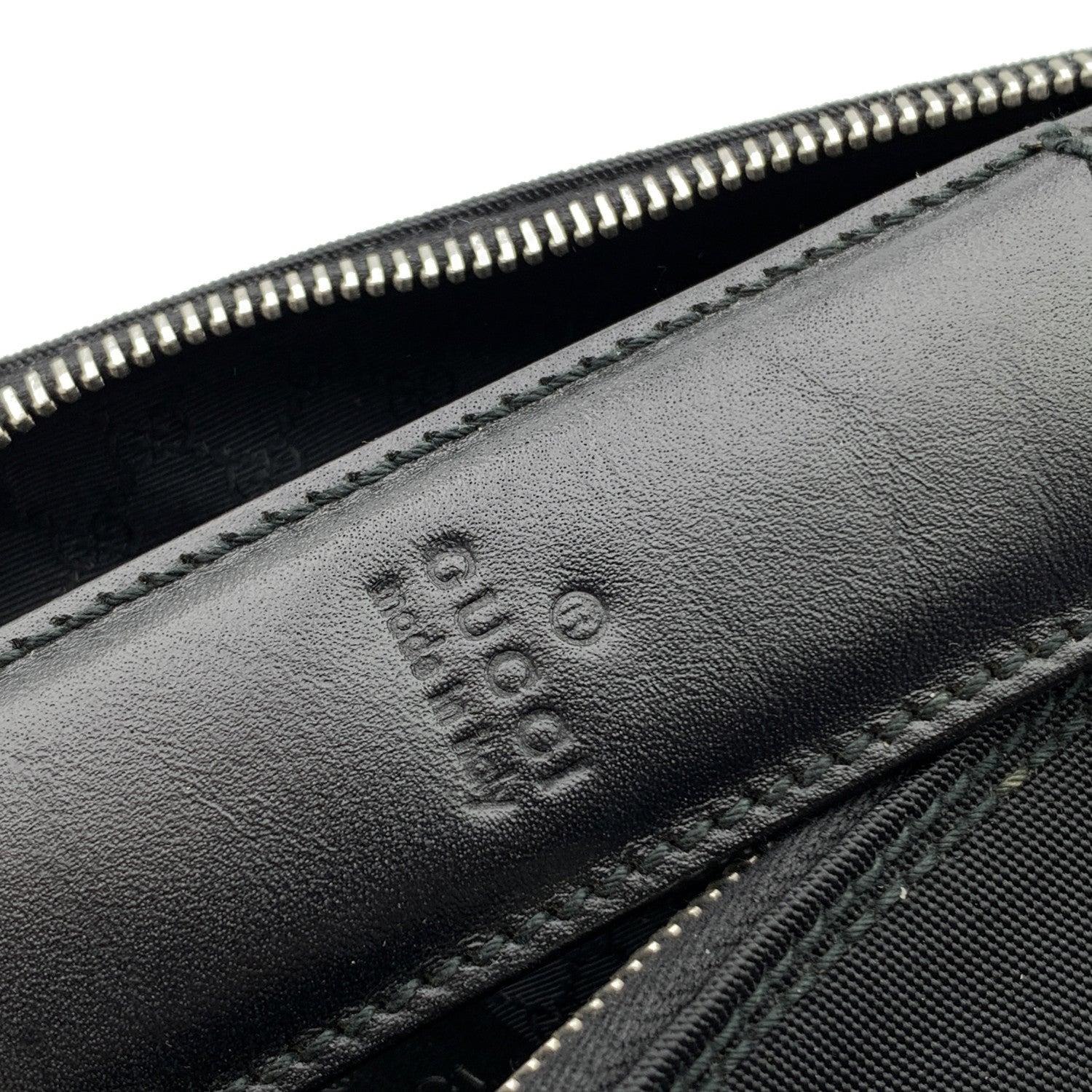 Gucci Black Nylon Canvas Double Pockets Large Shoulder Bag For Sale 4