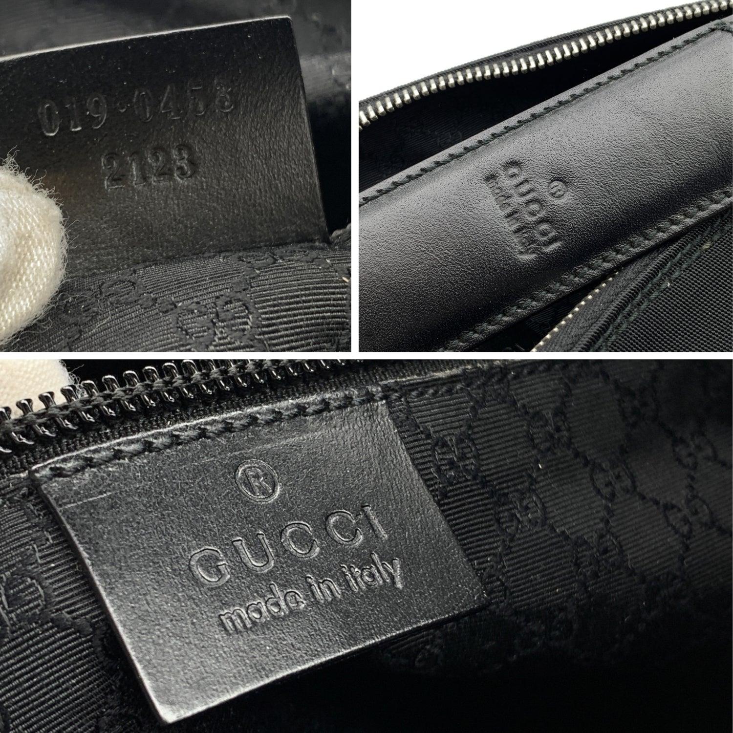 Women's Gucci Black Nylon Canvas Large Shoulder Bag Double Pockets