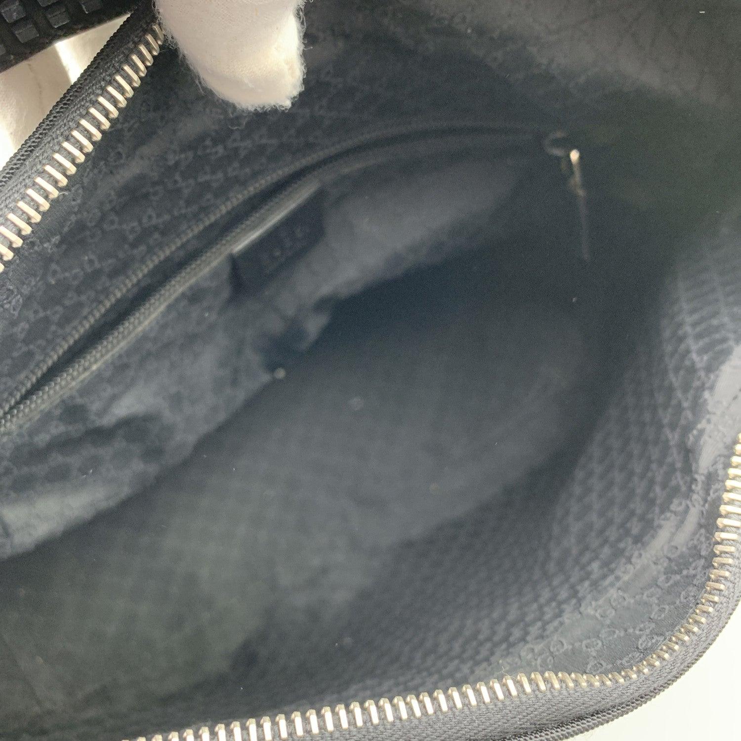 Gucci Black Nylon Canvas Large Shoulder Bag Double Pockets 1