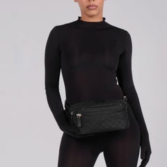 Gucci Black Nylon Canvas Monogram Fanny Belt Bag