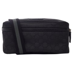 Gucci Black Nylon Canvas Monogram Fanny Belt Bag