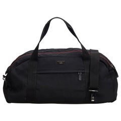 Gucci Black Nylon Fabric Duffle Bag Italy