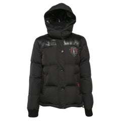 Gucci Black Nylon Hooded Equestrian Crest Down Jacket M