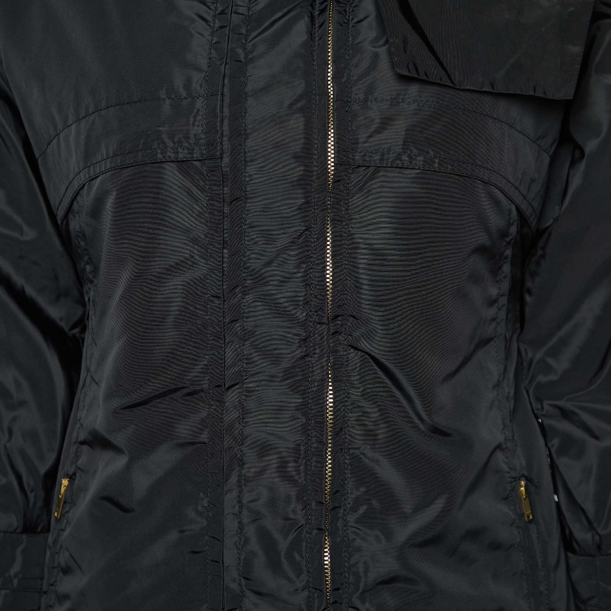 Gucci Black Nylon Hooded Puffer Jacket M For Sale 1