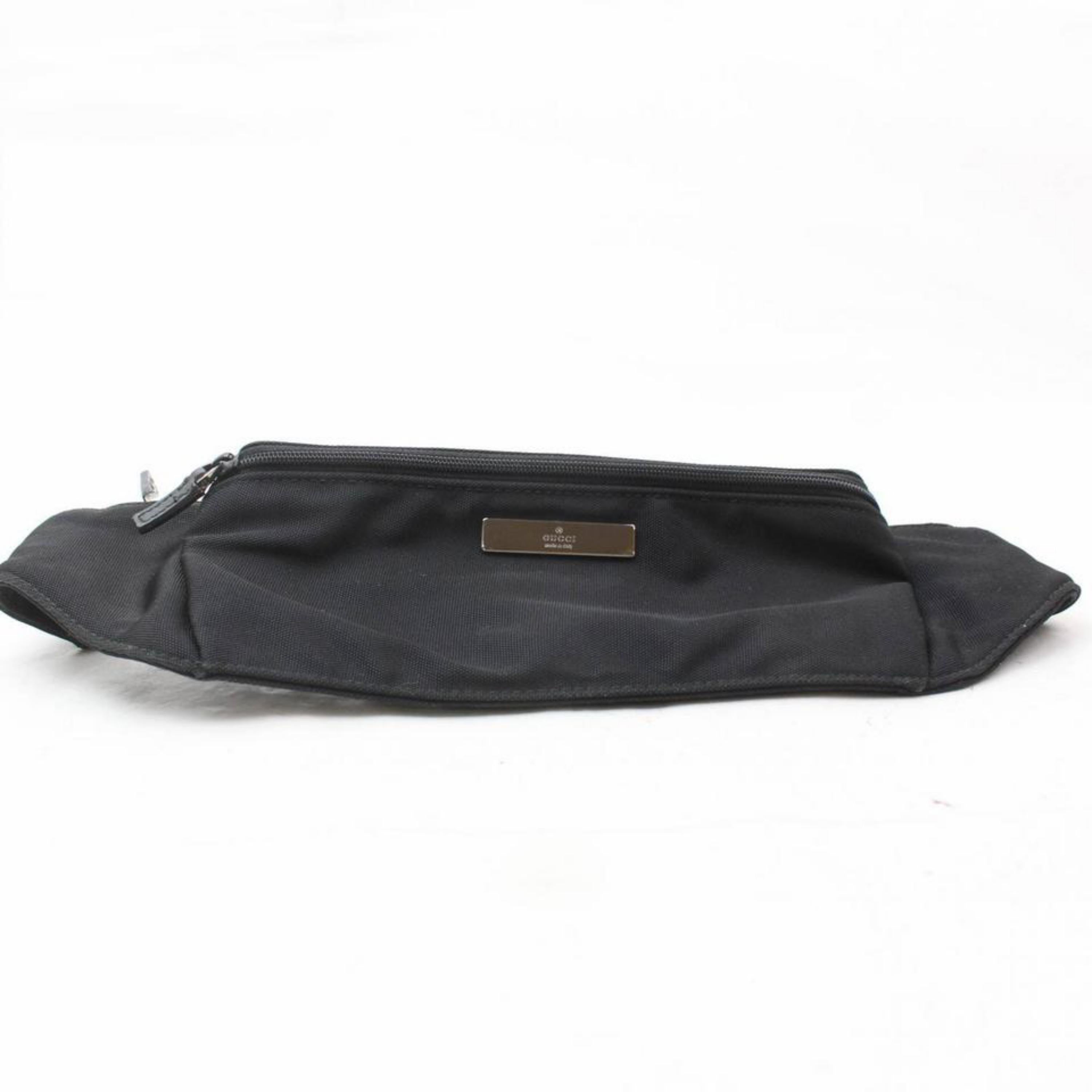 Gucci Black Nylon Logo Fanny Pack Waist Pouch Bag 868712 Belt For Sale 8