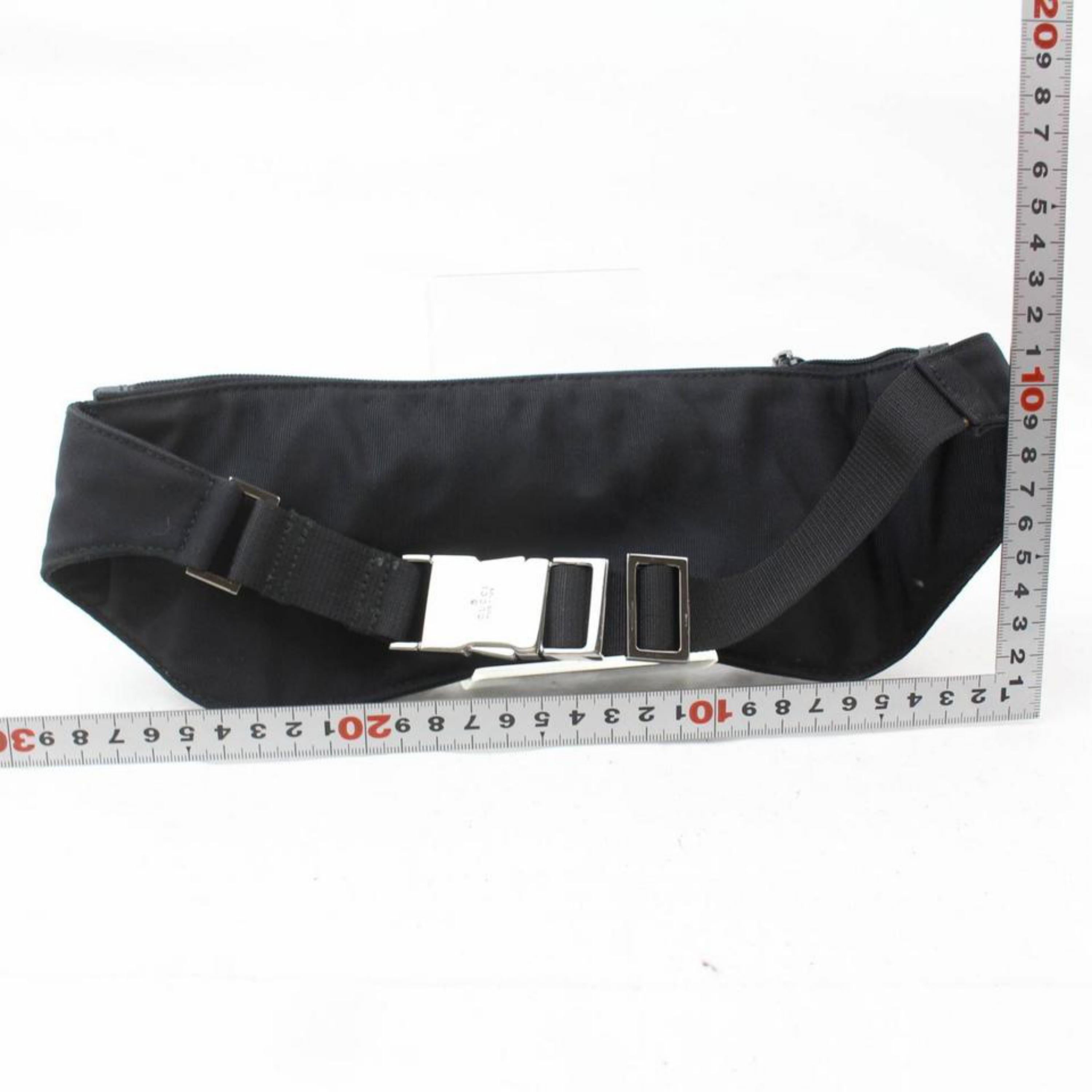 Gucci Black Nylon Logo Fanny Pack Waist Pouch Bag 868712 Belt For Sale 2