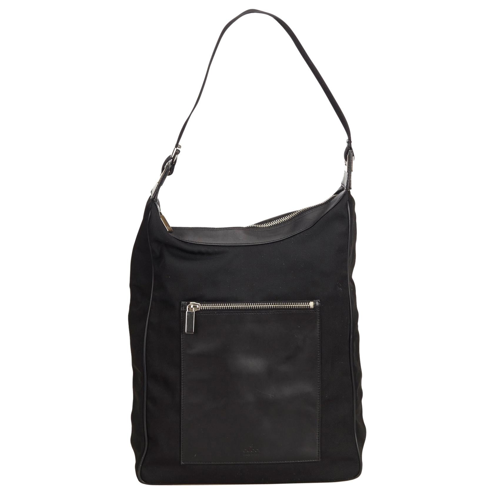 Gucci Black Nylon Shoulder Bag For Sale