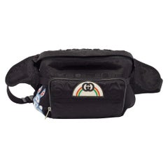 Gucci Black Nylon Tenebre Logo Patch Belt Bag