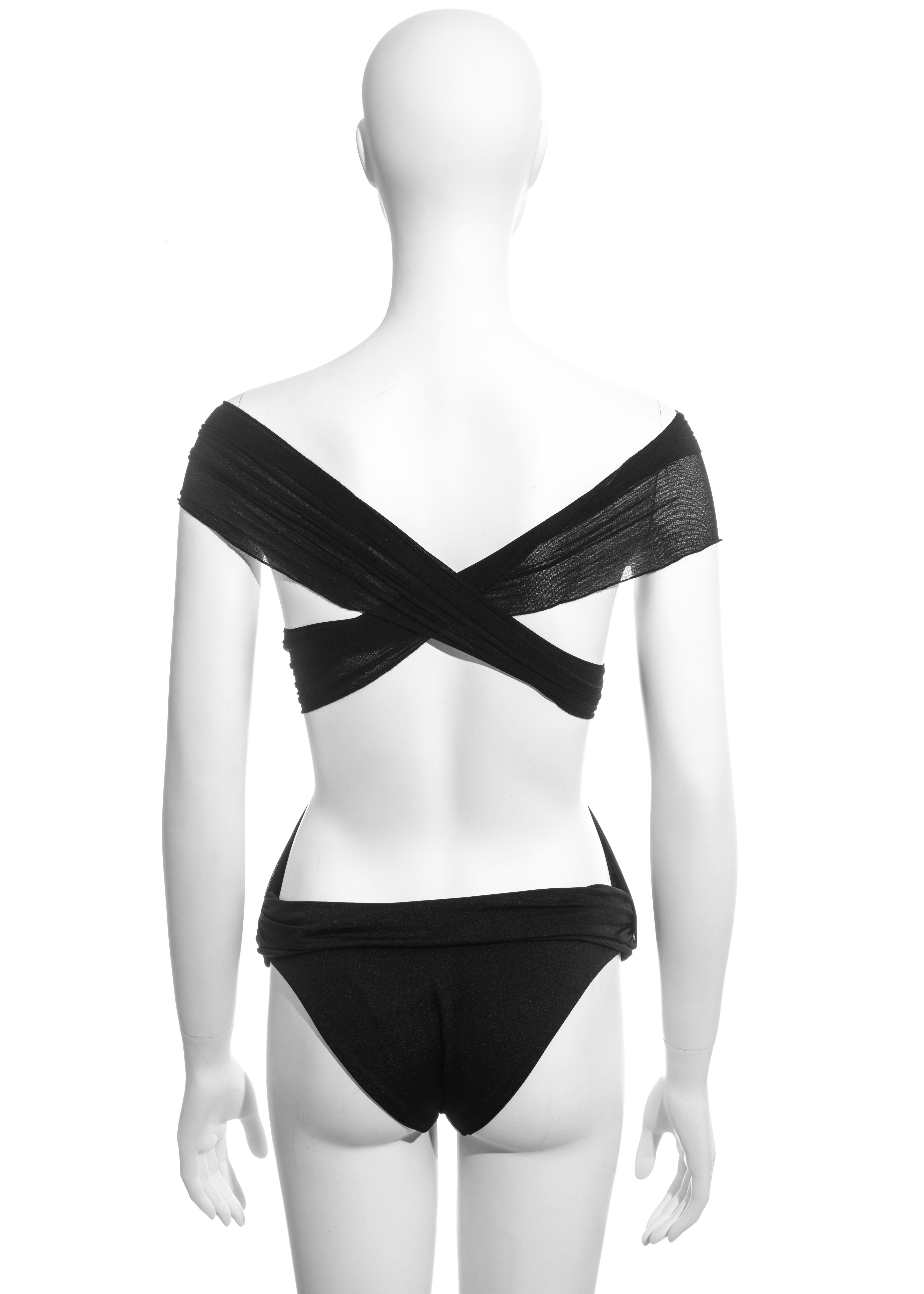 Gucci black nylon tie-up bodysuit, ss 2005 In Excellent Condition In London, GB