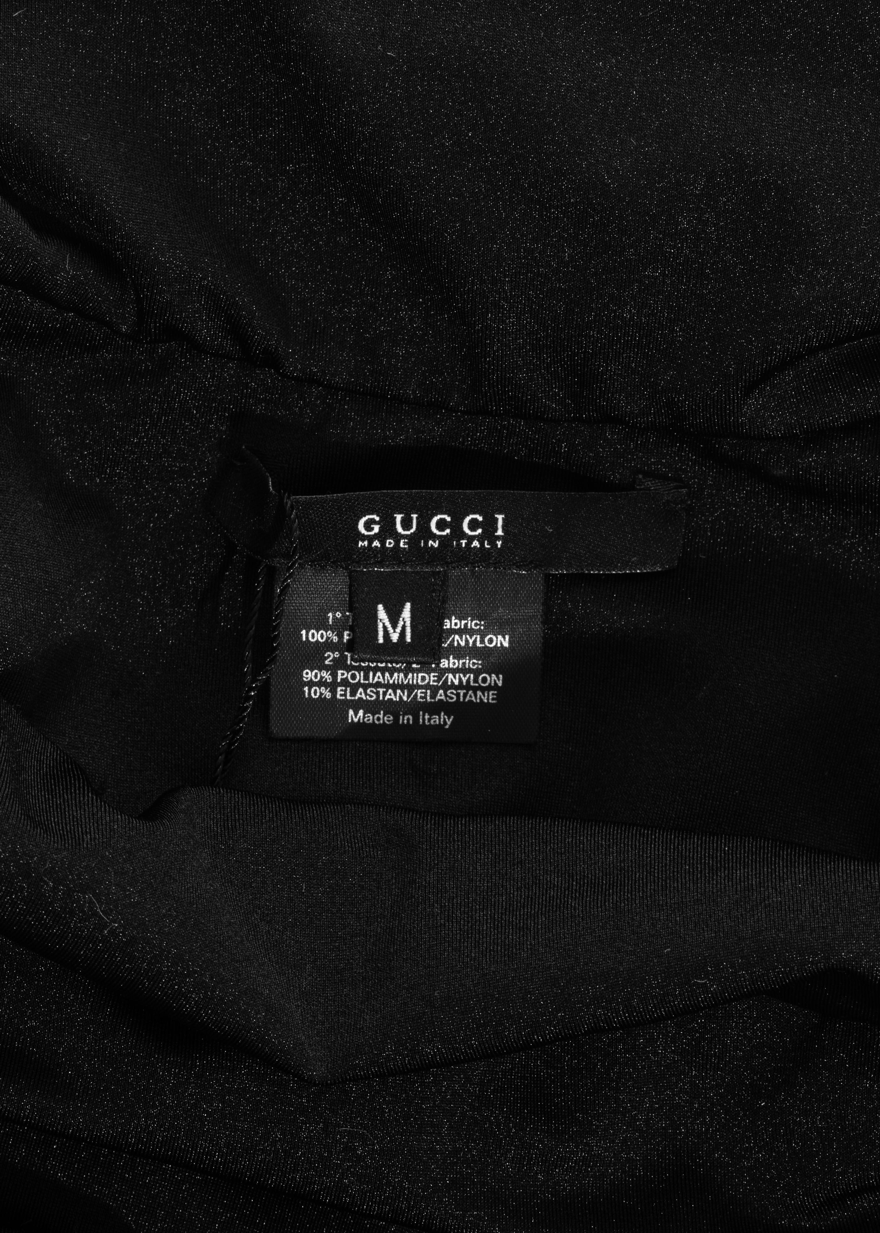 Women's Gucci black nylon tie-up bodysuit, ss 2005