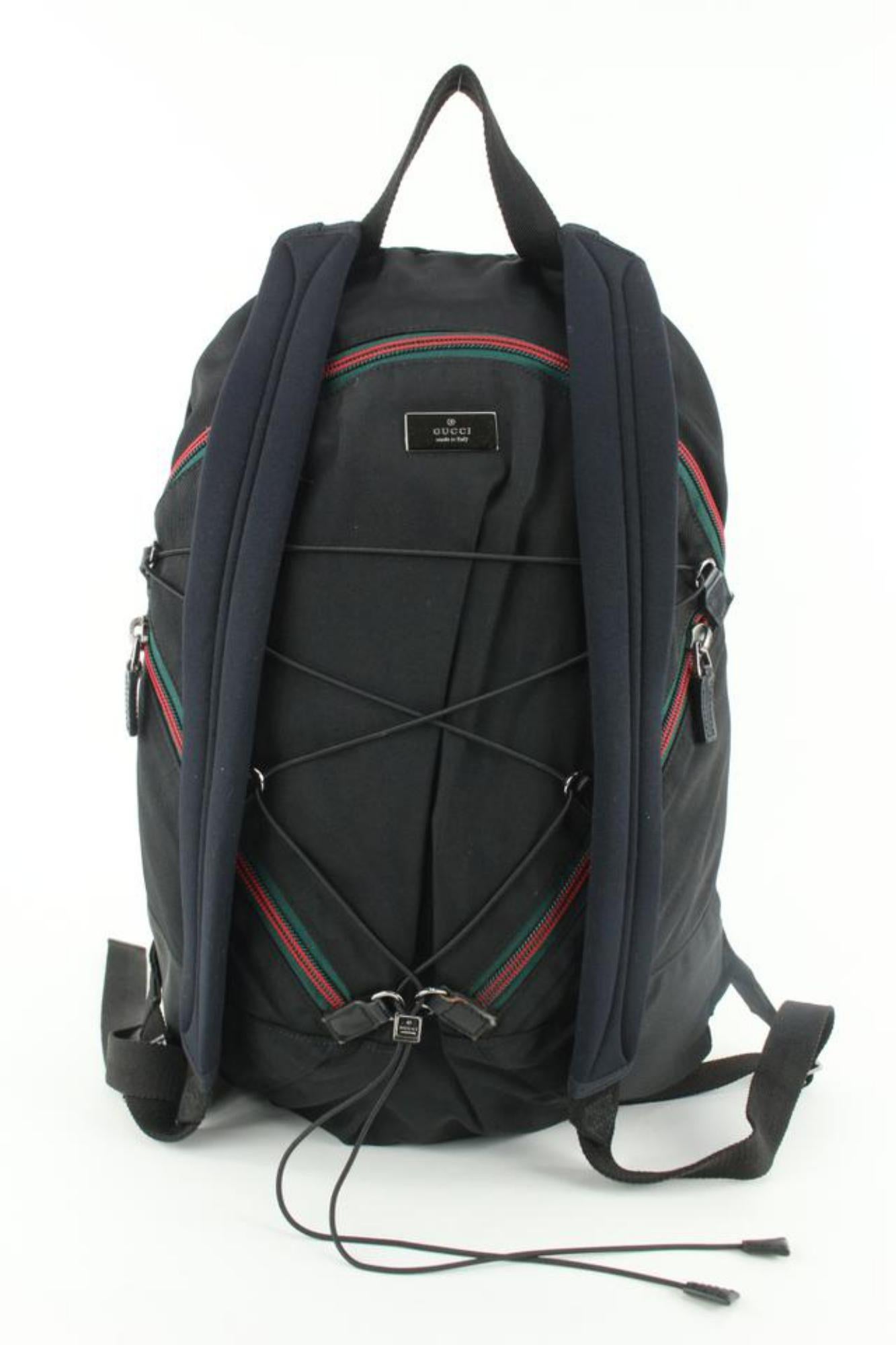 Gucci Black Nylon Web Hiking Backpack 1231g21 4