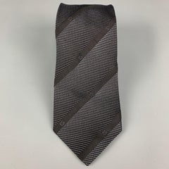 GUCCI Black on Black Diagonal Stripe Silk Tie
