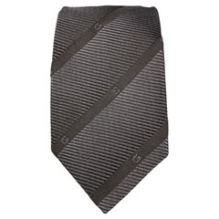GUCCI Black on Black Diagonal Stripe Silk Tie
