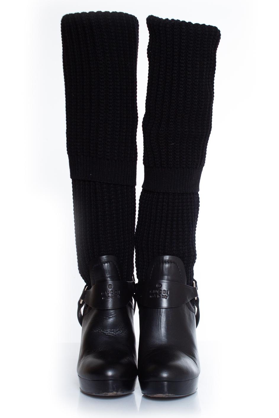Women's Gucci, Black over knee sock boots For Sale