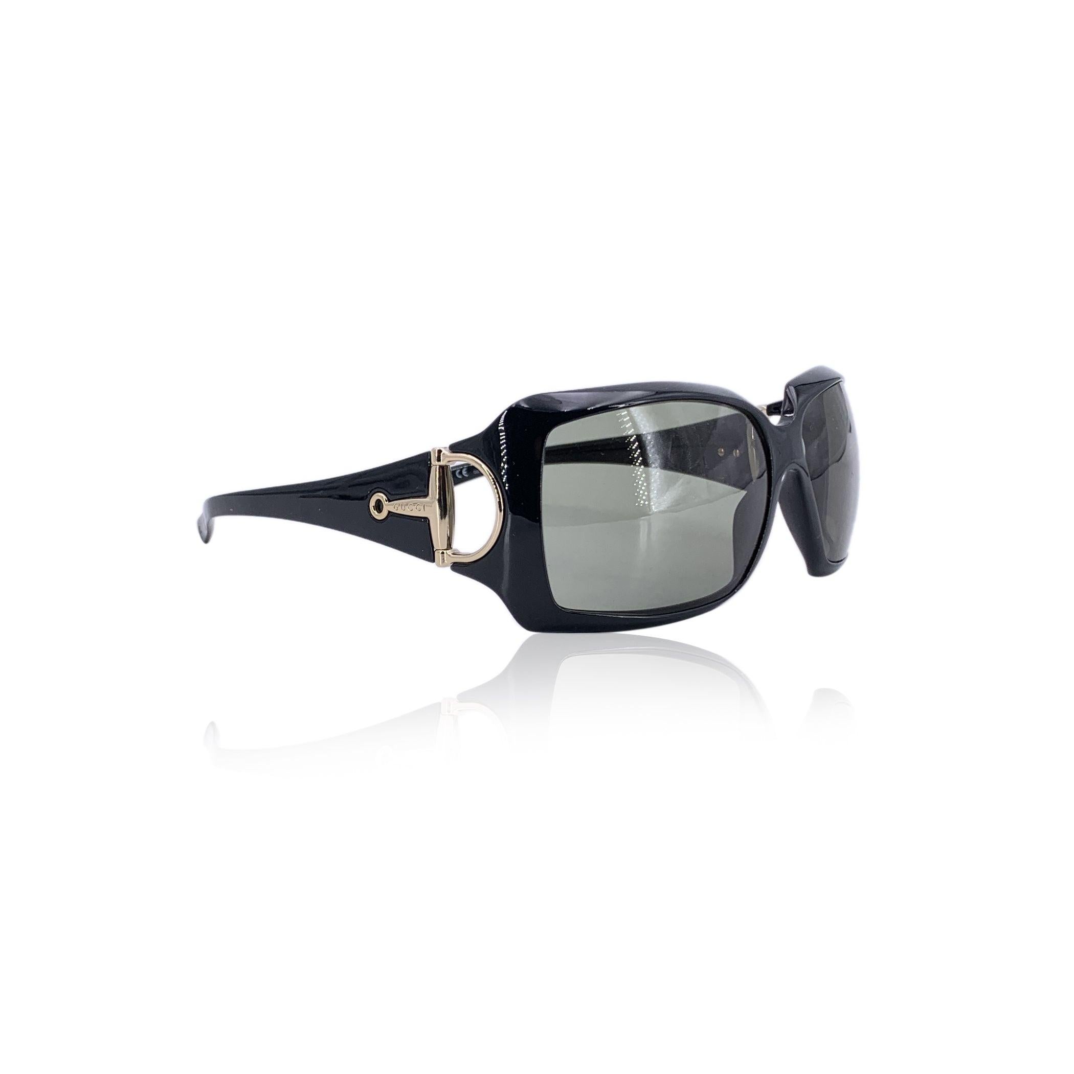 Gucci Black Oversize Sunglasses Horsebit GG2562/S 60/15 115mm In Excellent Condition For Sale In Rome, Rome