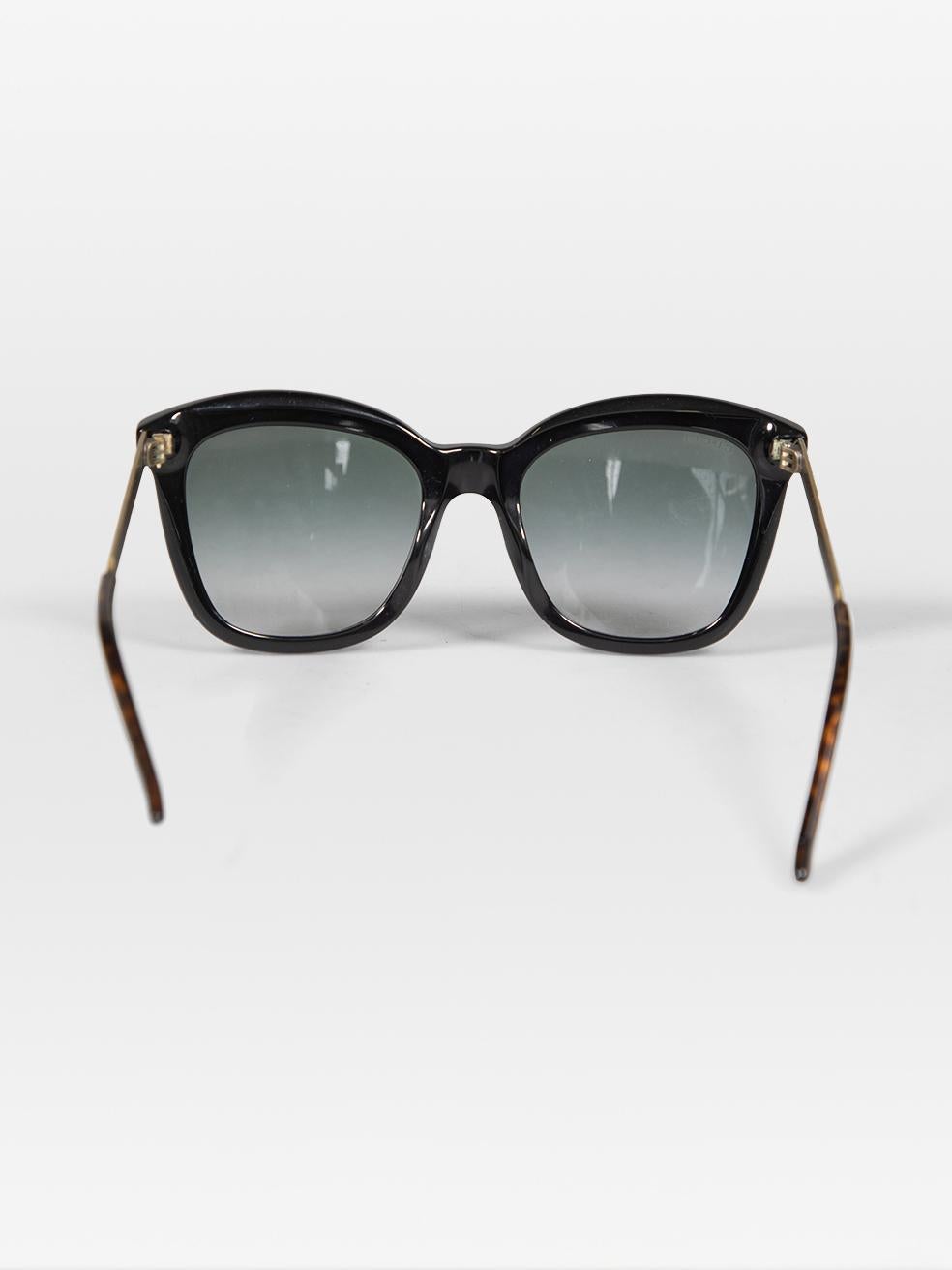 Nero Occhiali da sole neri oversize a lenti sfumate di Gucci in vendita