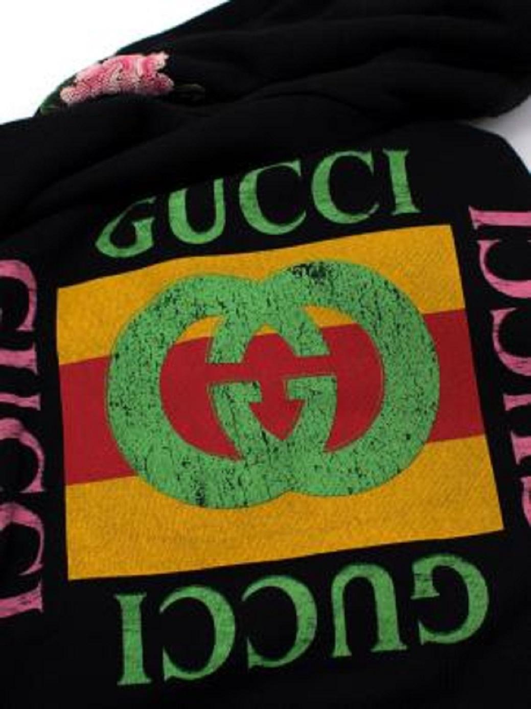 Women's or Men's Gucci Black Panther Floral Embroidered Zip Up Hoodie For Sale