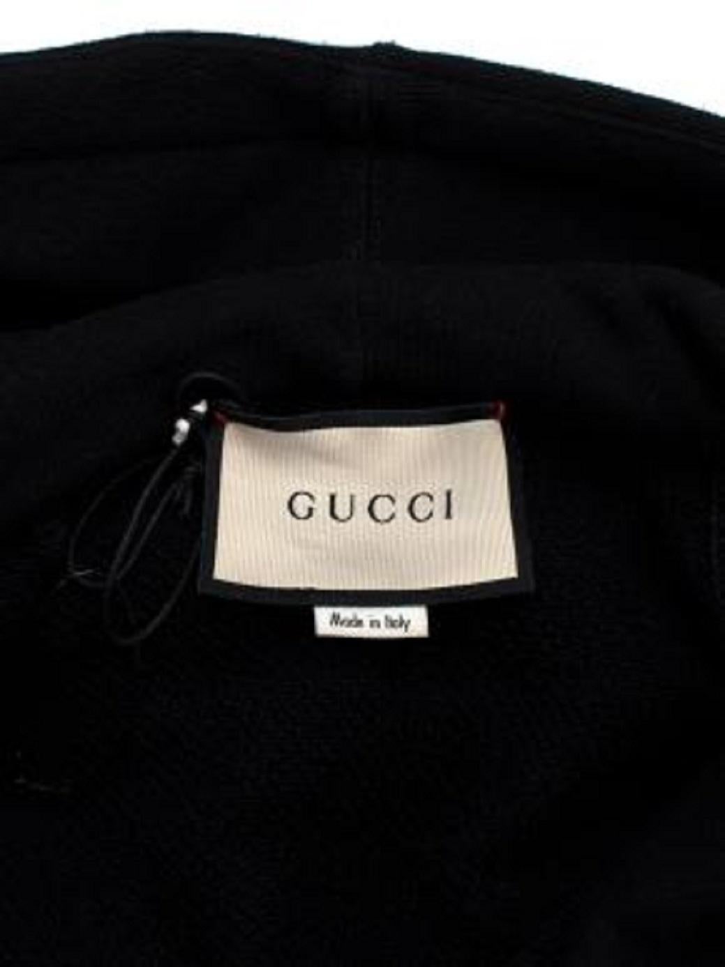 Gucci Black Panther Floral Embroidered Zip Up Hoodie For Sale 2