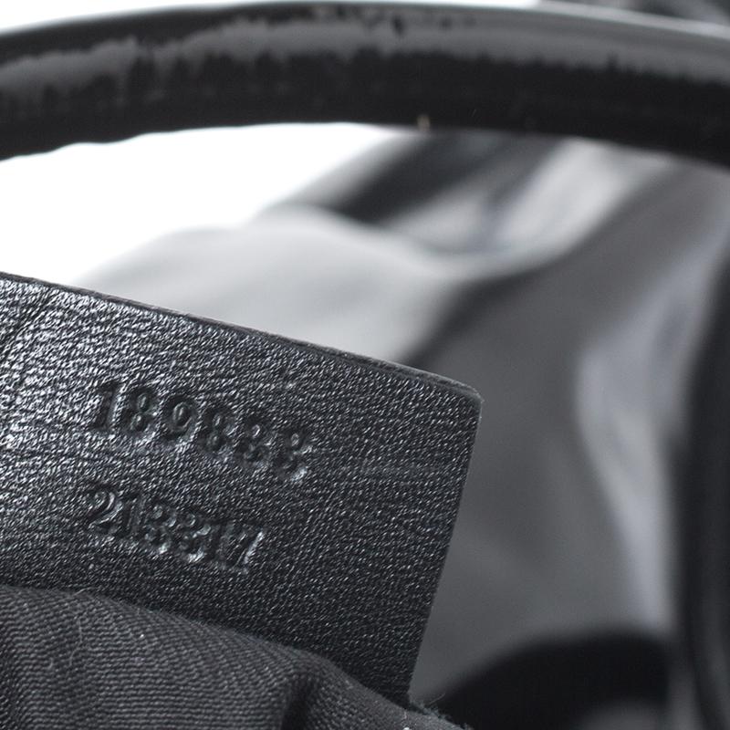 Gucci Black Patent Leather Abbey D-Ring Shoulder Bag 6