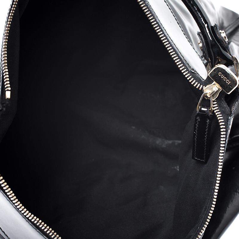 Gucci Black Patent Leather Abbey D-Ring Shoulder Bag 9