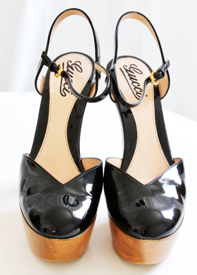 gucci platform heels black