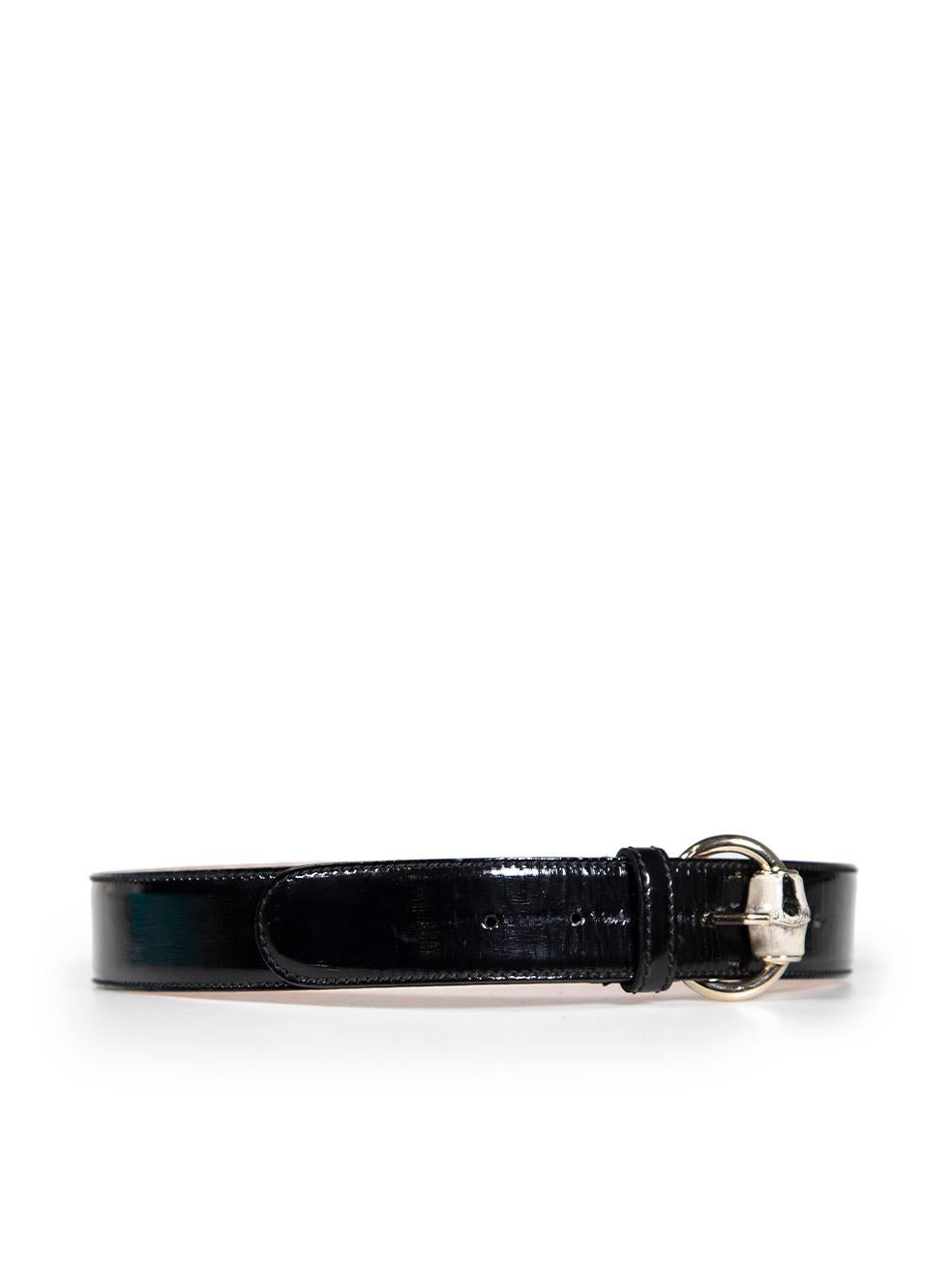 CONDITION is Good. General wear to belt is evident. Moderate signs of wear to the exterior and bamboo buckle with abrasions and scratches to the leather. There are also marks to the underside on this used Gucci designer resale item.
 
 
 
 Details
