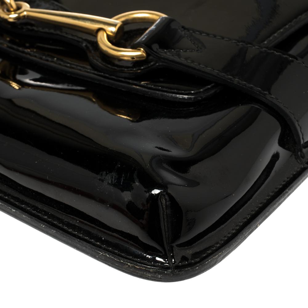 Gucci Black Patent Leather Bright Bit Crossbody Bag 2