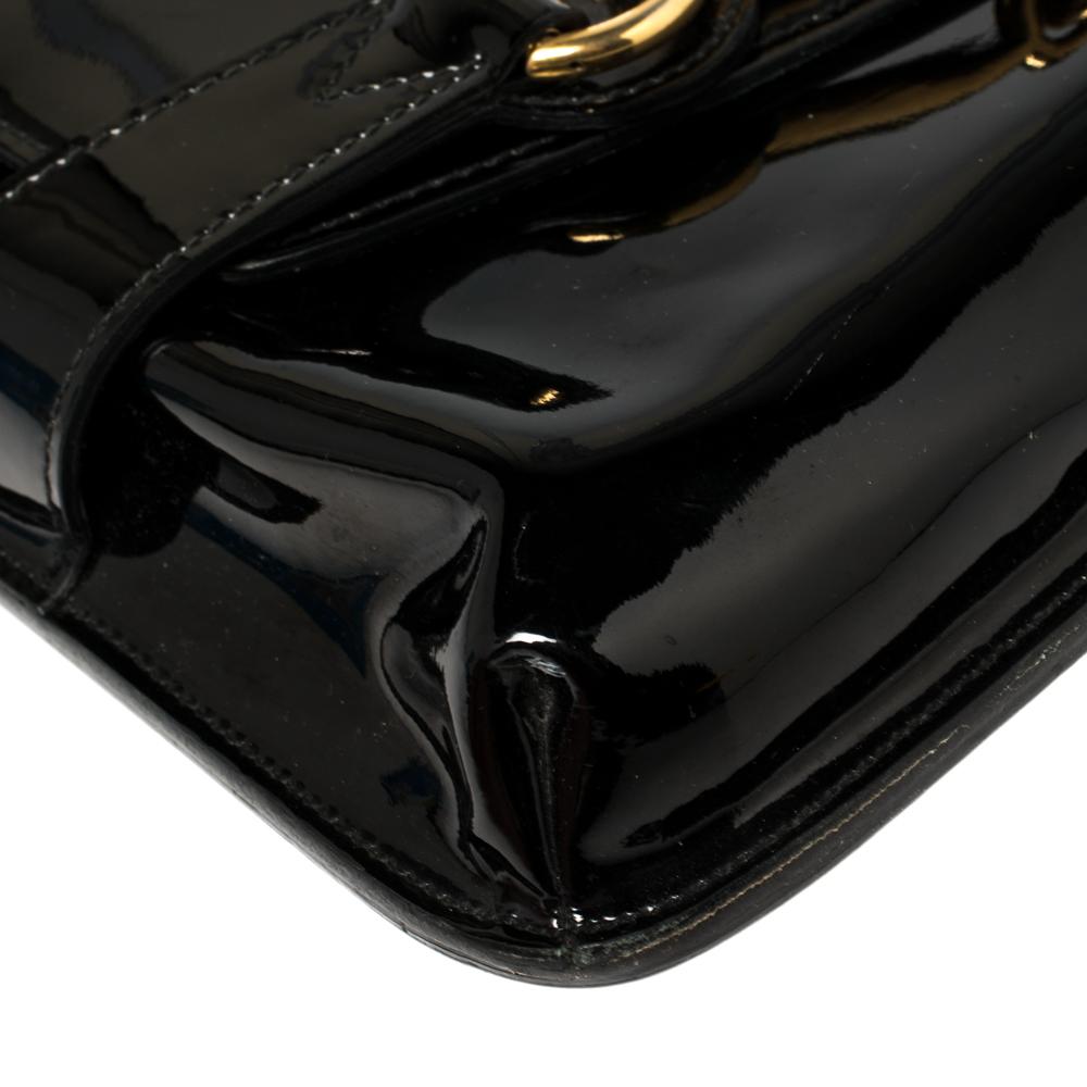 Gucci Black Patent Leather Bright Bit Crossbody Bag 3