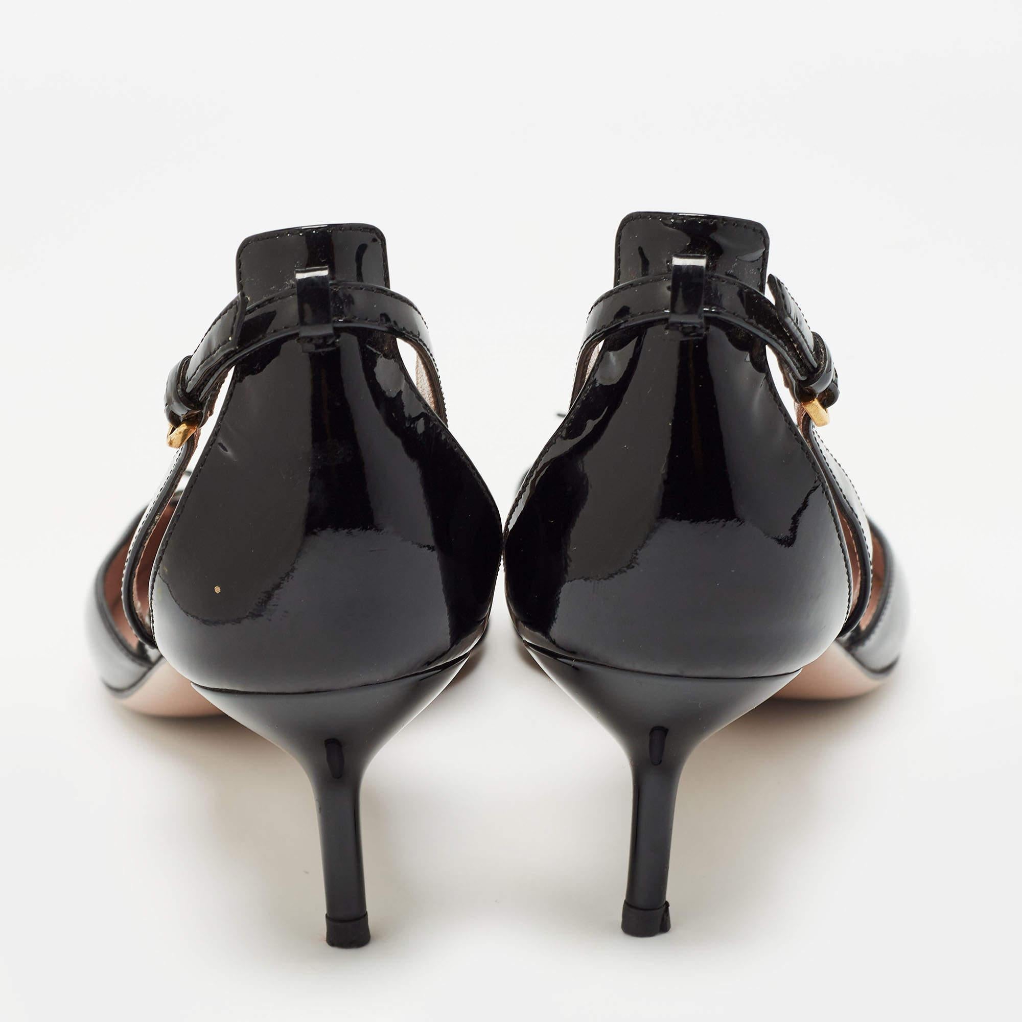 Gucci Black Patent Leather D'orsay Pumps Size 39 1