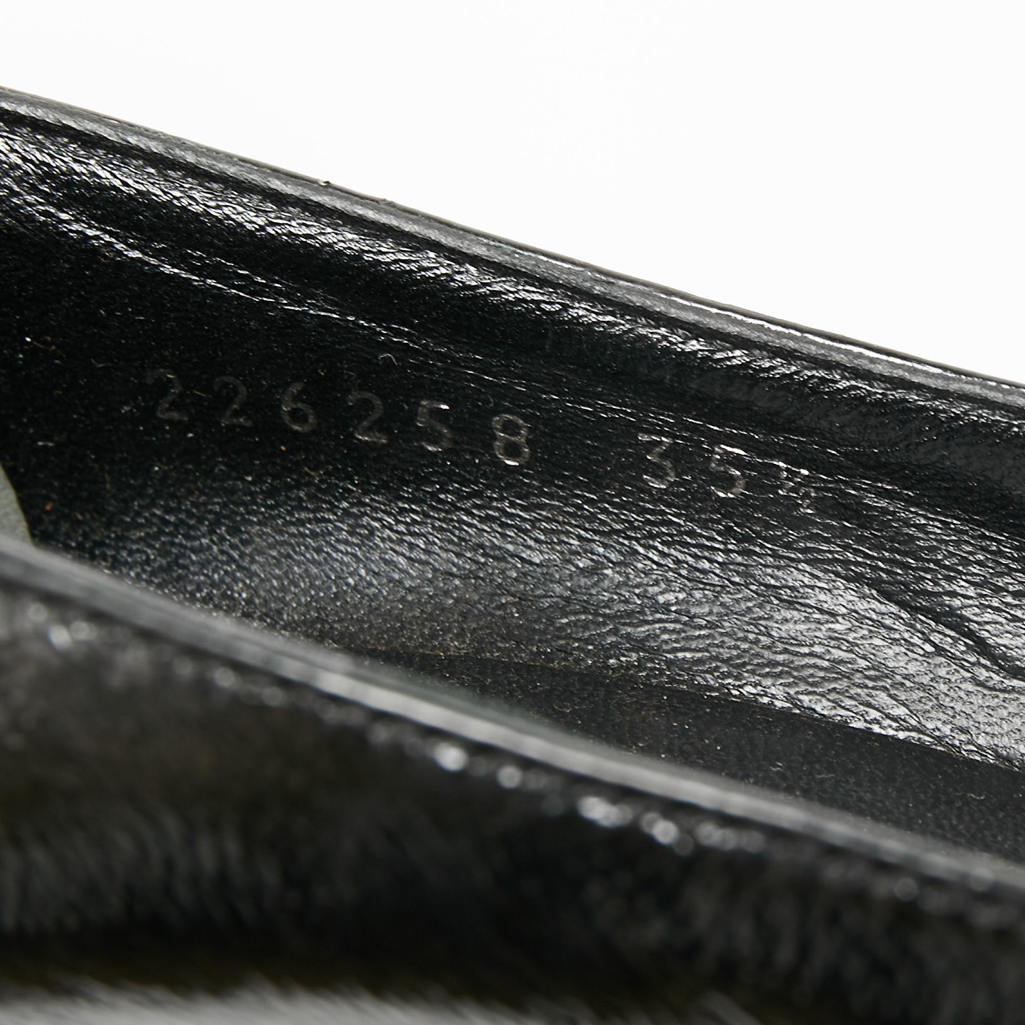 Gucci Black Patent Leather Horsebit Peep Toe Platform Pumps Size 35.5 3