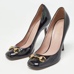 Gucci Black Patent Leather Horsebit Pumps Size 36