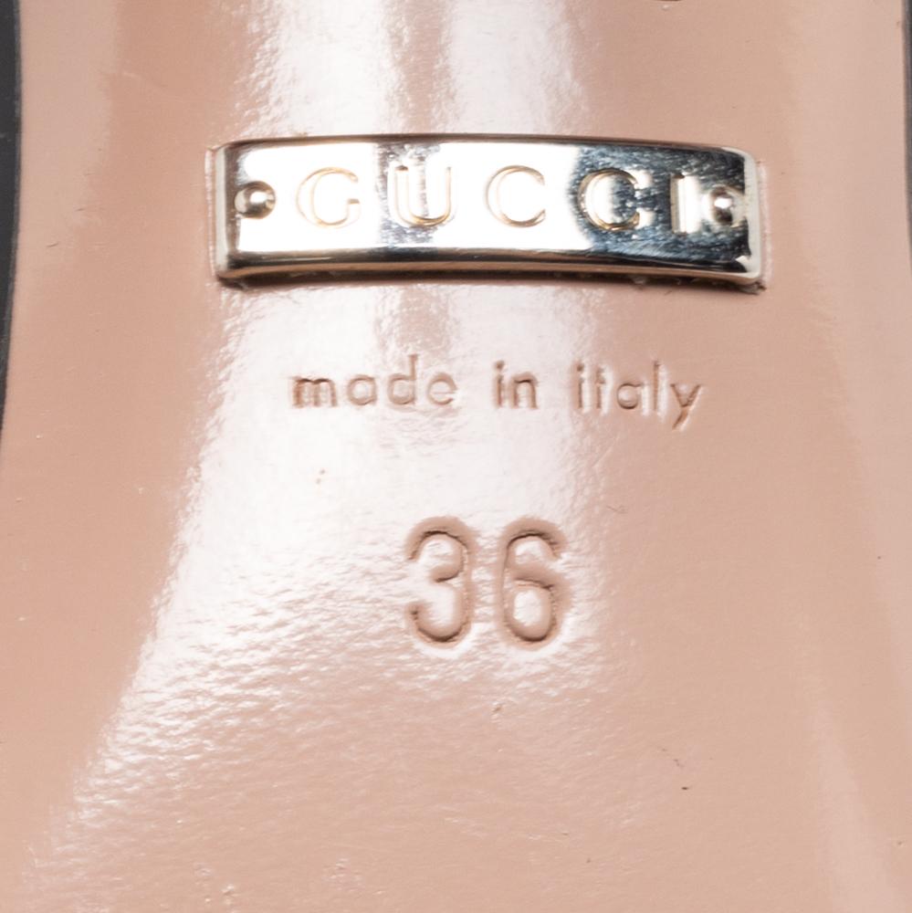 Gucci Black Patent Leather Horsebit Slide Sandals Size 36 3