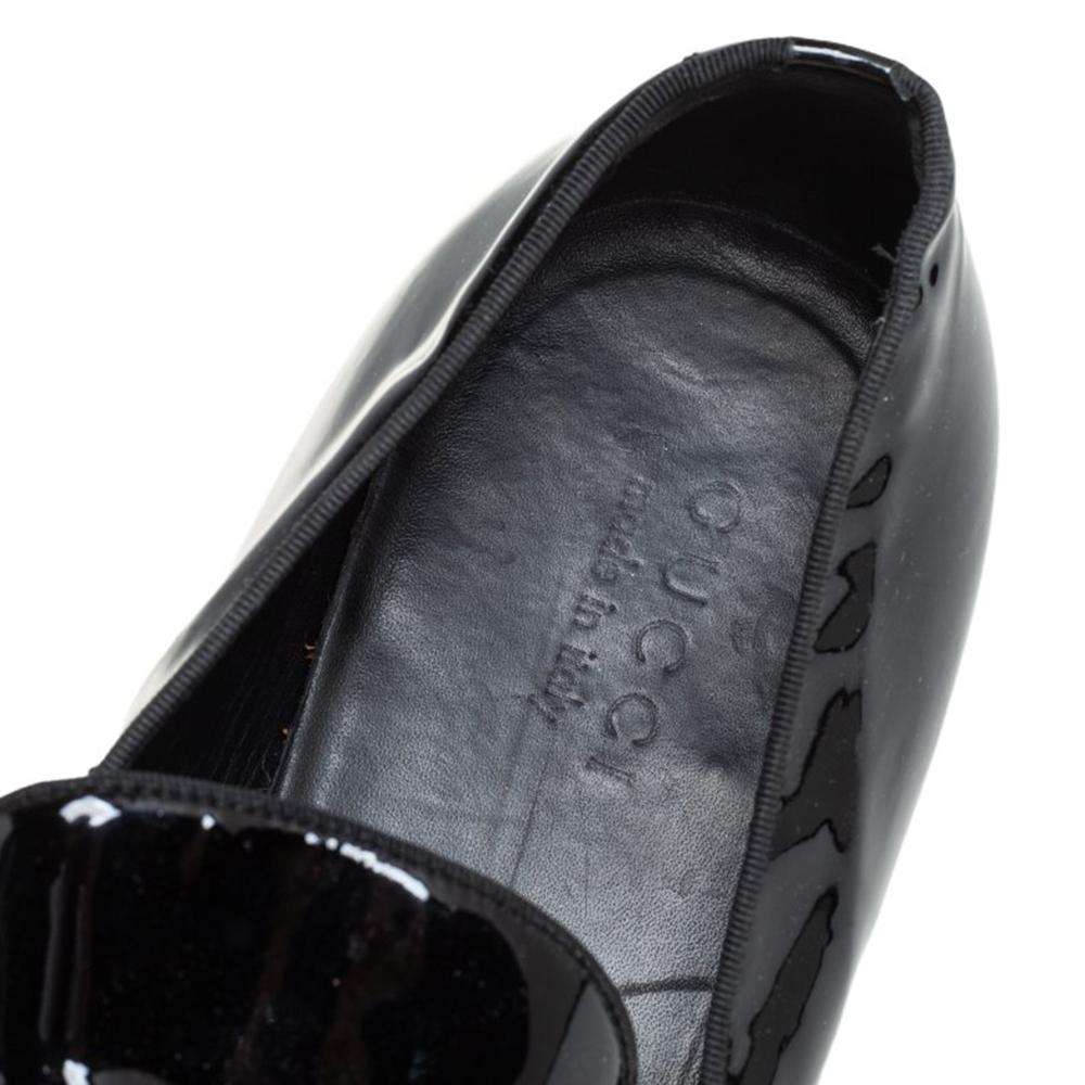 Gucci Black Patent Leather Horsebit Slip on Loafers Size 43.5 1