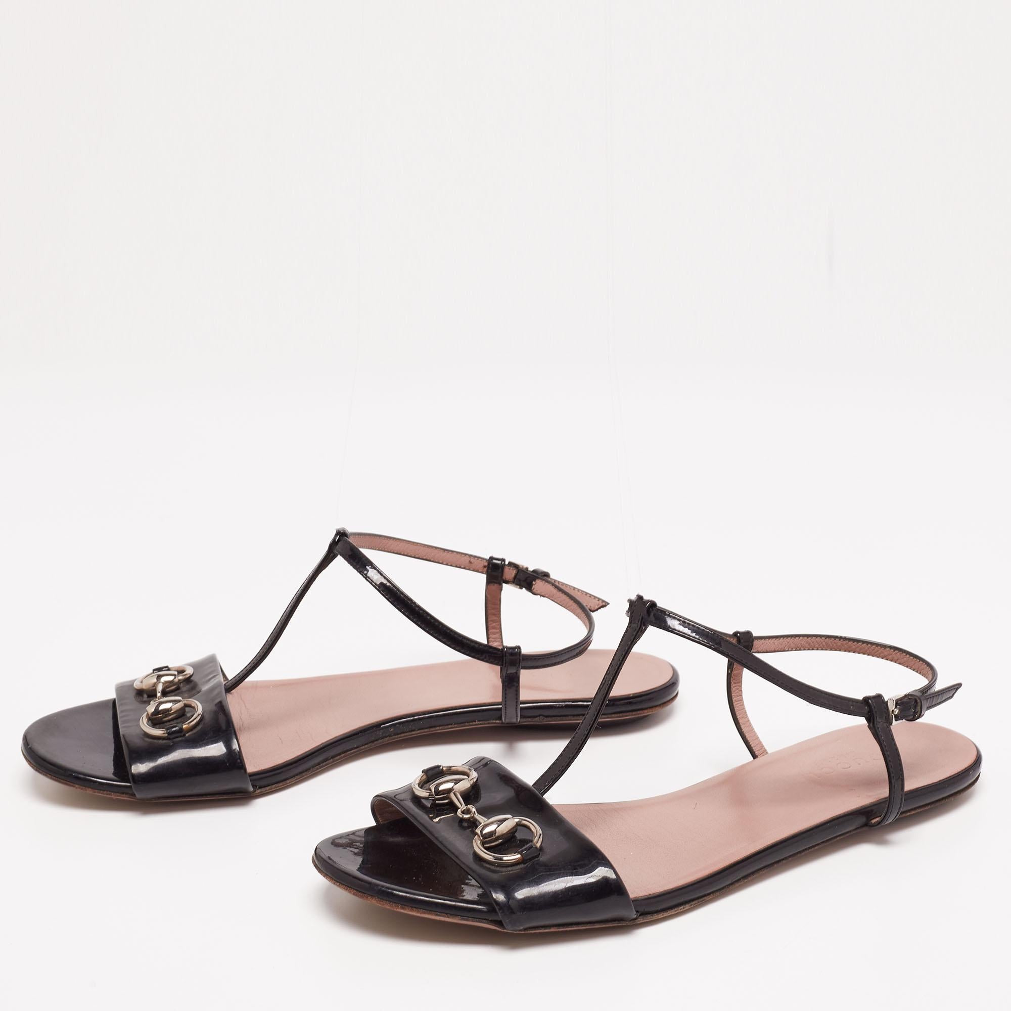 black patent leather sandals flat