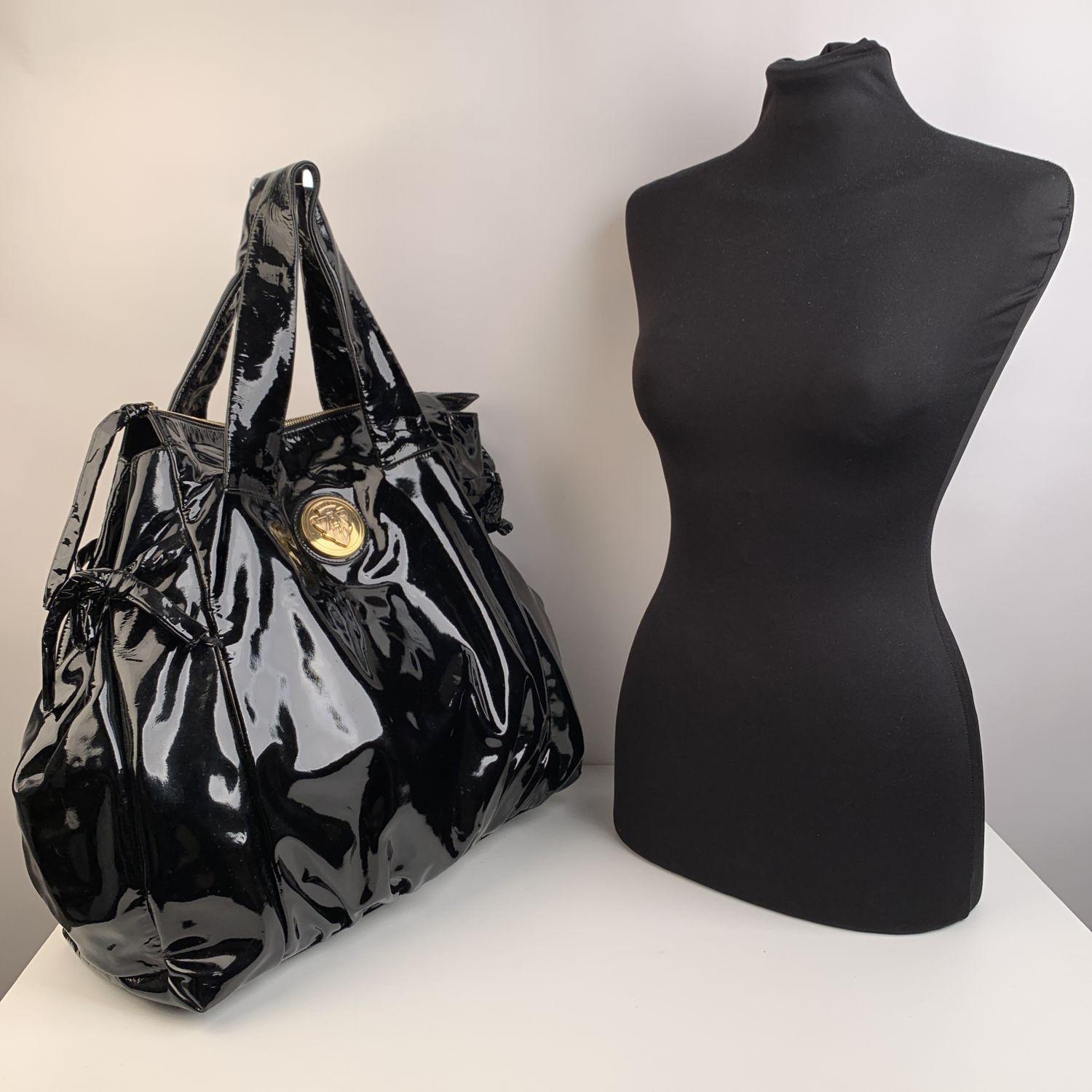 black shiny handbag