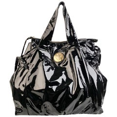 Gucci Black Patent Leather Hysteria Large Tote Shopping Bag