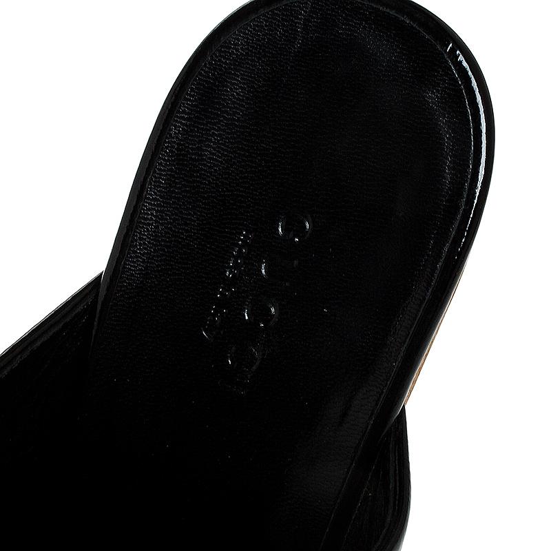 Gucci Black Patent Leather Hysteria Platform Clogs Size 35 3
