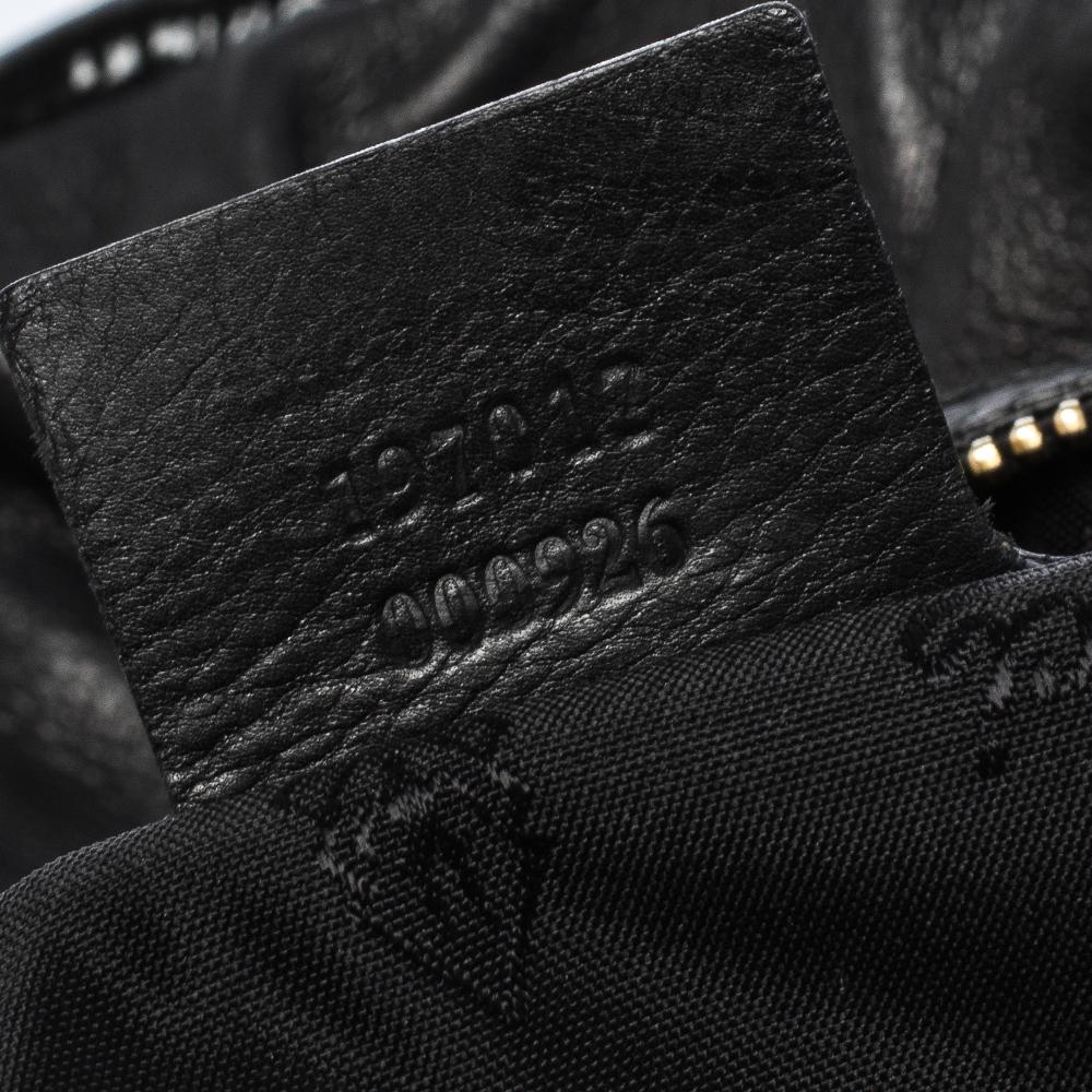 Gucci Black Patent Leather Hysteria Top Handle Tote Bag 4
