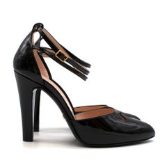 Gucci Black Patent Leather Indya Cutout Pumps - Size 37