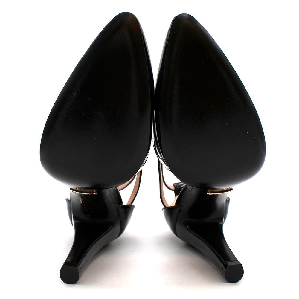 Gucci Black Patent Leather Indya Cutout Pumps - Size 37 4
